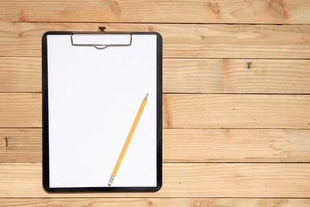 Black record board with white paper
