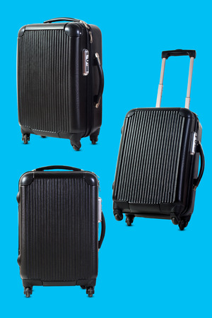 Black suitcase isolatedの写真素材