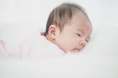 Asian beautiful newborn baby.の写真素材
