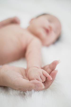 Asian beautiful newborn baby.の写真素材