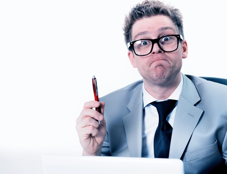 crazy and funny manager stressed at workの写真素材