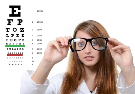Pretty doctor with glassesの写真素材