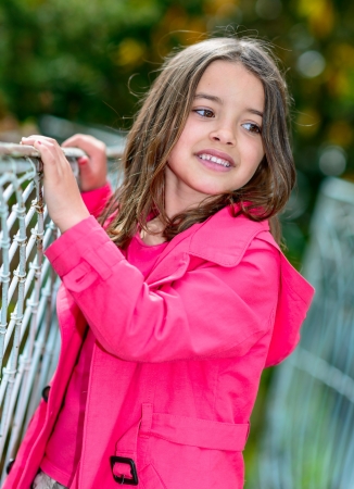 Summer natural portrait of a happy pretty little girlの写真素材