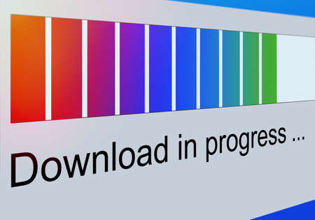 Closeup of Download Process Bar on Screen