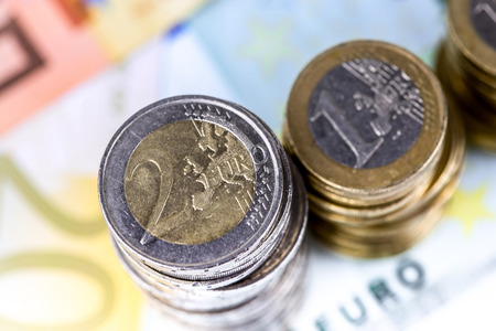 The euro, the currency of the economic and monetary union decreasingの写真素材