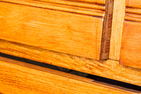 closeup on old luxurious wood cabinet