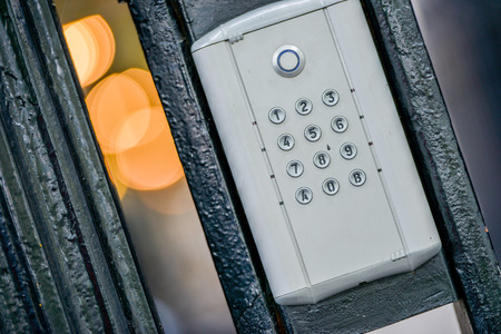 Detail view of door intercom