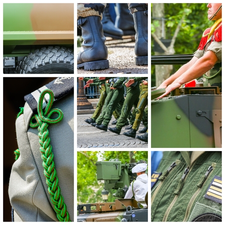 Collage and mosaic of misc military picturesの写真素材