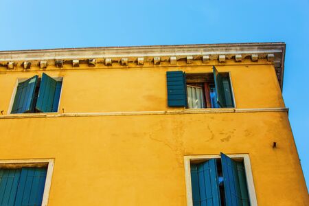 Beautiful venetian windows of a typical Venetian house, Italyのeditorial素材
