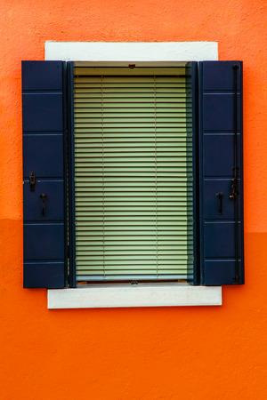 Colorful window of a house on the Venetian island of Buranoの写真素材