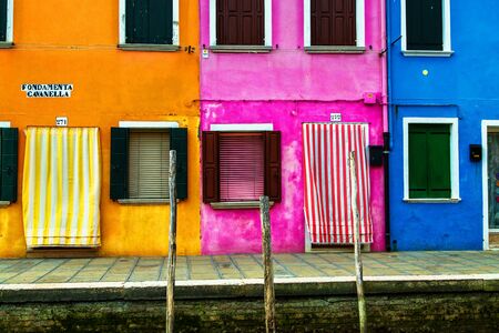 Colorful houses on the Venetian island of Buranoのeditorial素材