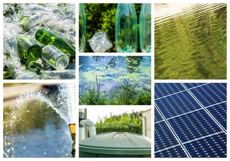 Collage about recycling on clean energyの写真素材