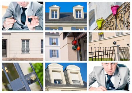 collage illustrating the real estate market in cityの写真素材