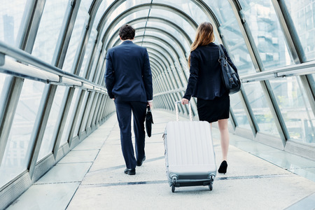 Junior executives dynamics in business trip or corporate seminarの写真素材