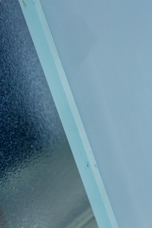 close up of modern frosted glass doorの写真素材