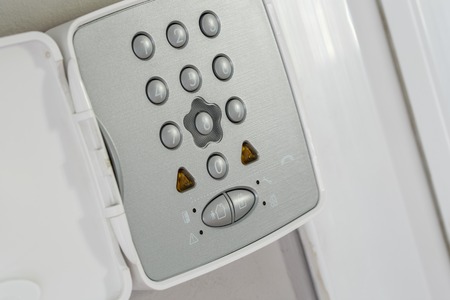 Security alarm keypad closeup