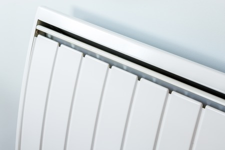 High angle closeup of modern radiator High angle closeup of modern radiator
