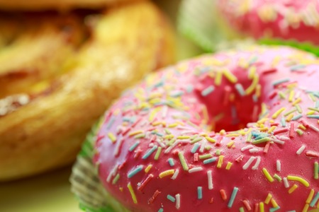 French pastries on display a confectionery shop in Franceの写真素材