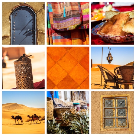 composition of objects or typical places of Moroccoの写真素材