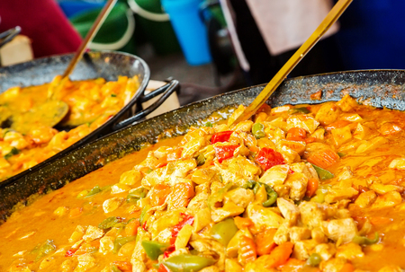 Chicken Korma a popular sweet indian curry dish of coconut and cream sauceの写真素材