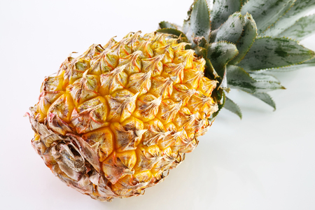 Pineapple isolated on white background, ananas tropical fruitの写真素材