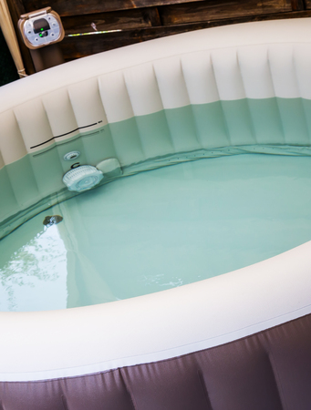 Portable bathtub Home Spa with Control block and filtration unitの写真素材