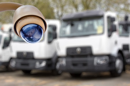 CCTV camera or surveillance system for truck dealer monitoringの写真素材