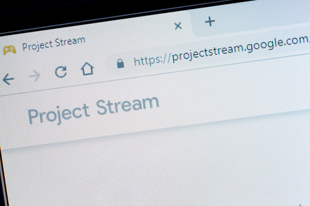 Benon, France - January 14, 2019: Screenshot of Google Project Stream logo, the new streaming service for Gaming Industryのeditorial素材