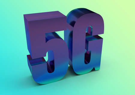 Controversial new generation of ultra high-speed mobile network. 3 d illustationの写真素材
