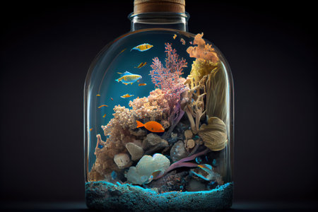 Ocean Coral reef conservation metaphor concept.Generative AIの素材