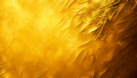 Closeup on golden texture. Colorful background.の素材