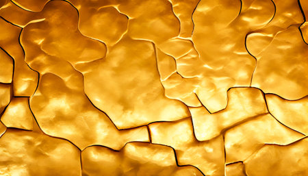 Closeup on golden texture. Colorful background.の素材