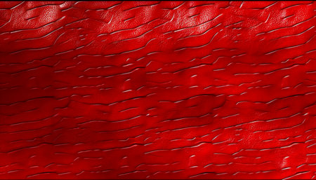 Luxurious background, in a real leather of red color. Closeup view,generative AIの素材