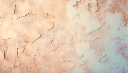 Closeup on old paintings cracked on a cement wallの素材