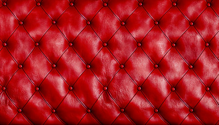 Luxurious background, in a real leather of red color. Closeup view,generative AIの素材