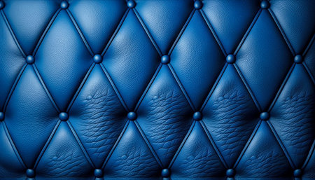 Luxurious background, in a real leather of blue color. Closeup view,generative AIの素材