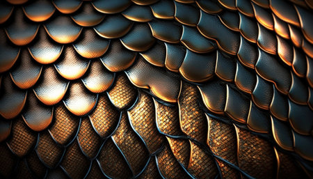 Close up macro view of Snake skin. Generative AIの素材