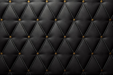 Luxurious background, in a real leather of black color. Closeup view,generative AIの素材