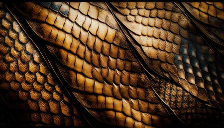 Close up macro view of Snake skin. Generative AIの素材