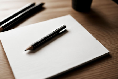 A lone pencil on a paper ready to sketch the futureの素材