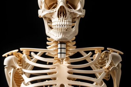 A science lab skeleton model a silent companion in learningの素材