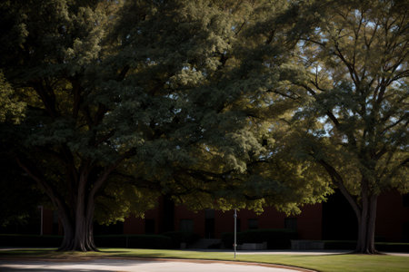 A single campus tree standing as a testament to resilienceの素材