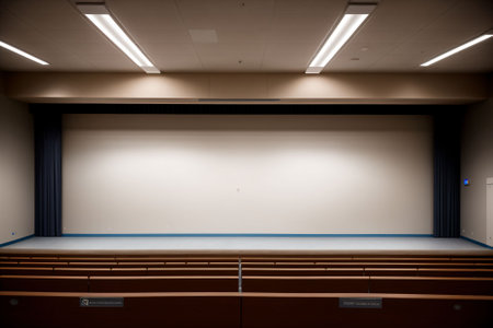 An empty lecture hall seat a vantage point of wisdomの素材