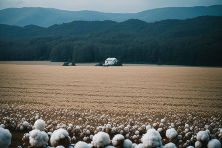 A field of cotton ready for harvestの素材