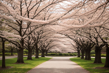 Detail of a cherry blossom tree in full bloomの素材