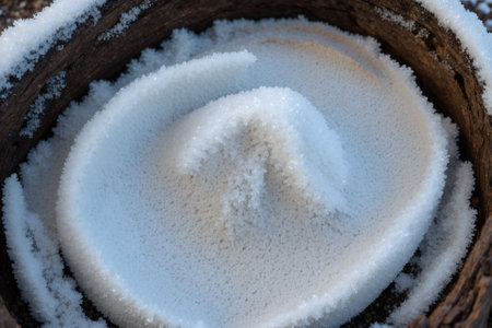 Detail of frost on a hedgehog denの素材