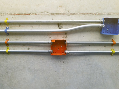 Pipeline for electrical wire that install at ceiling.While the building is under constructiion