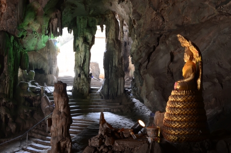 Tham Khao Luang Cave, Petchaburi, Thailand, Generality in Thailand, any kind of art decorated in Buddhist church etc  created with money donated by people to hire artist  They are public domain or treasure of Buddhism, no restrict in copy or use の写真素材