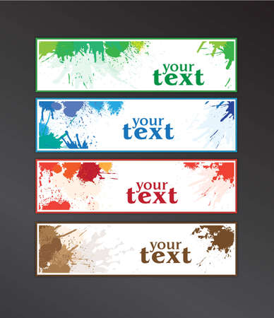 splatter bannersのイラスト素材