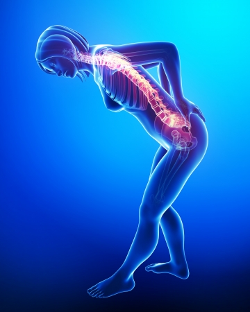 3d art illustration of female back painの写真素材